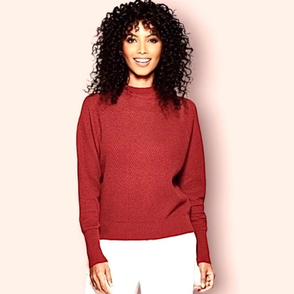Prologue/Target red cotton/wool mock neck knit sweater